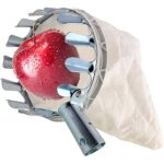 ProLeo Erntehelfer Obstpflücker mit Stoffbeutel, Apfelpflücker mit extra dickem baumwollbeutel Landwirtschaftsgartenzubehör Werkzeuge für Apfel Orangen Pfirsichbirne(Ø14 cm)  
